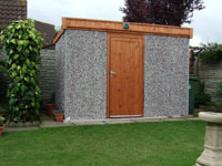 Timber fascia shed 10'wide 