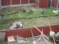 Levelling  ground & rear fencing 